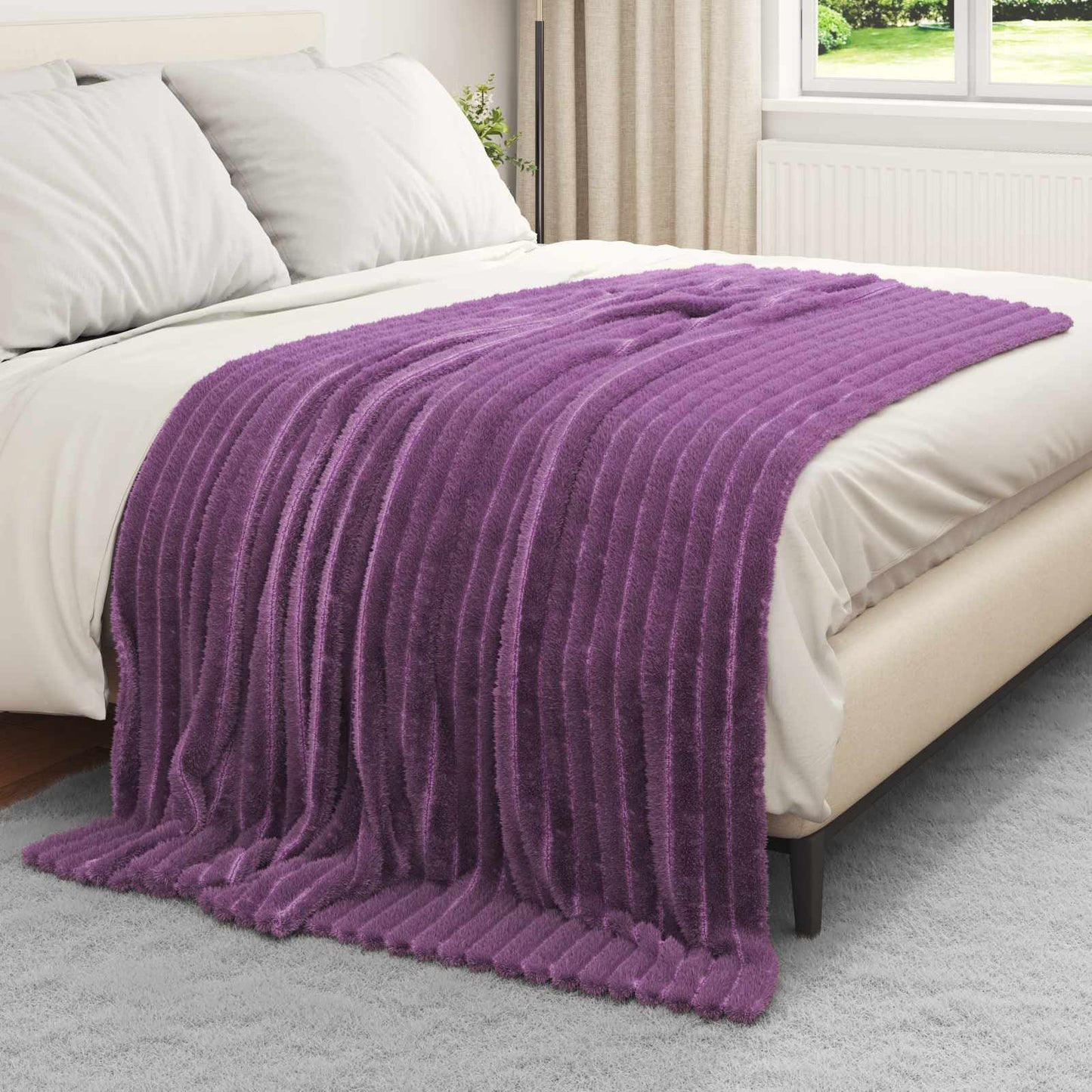 Throws 6 pcs Purple 200 x 150 cm Fleece