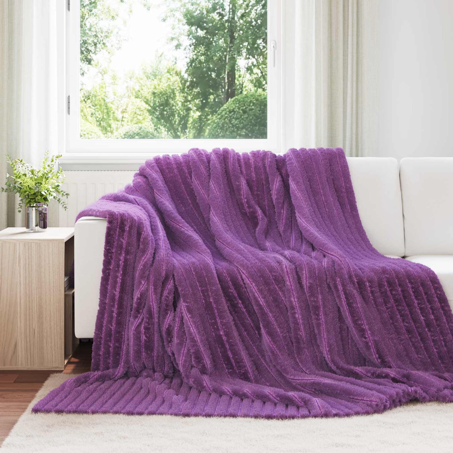 Plaids 6 pcs Lilas 270 x 240 cm Polaire