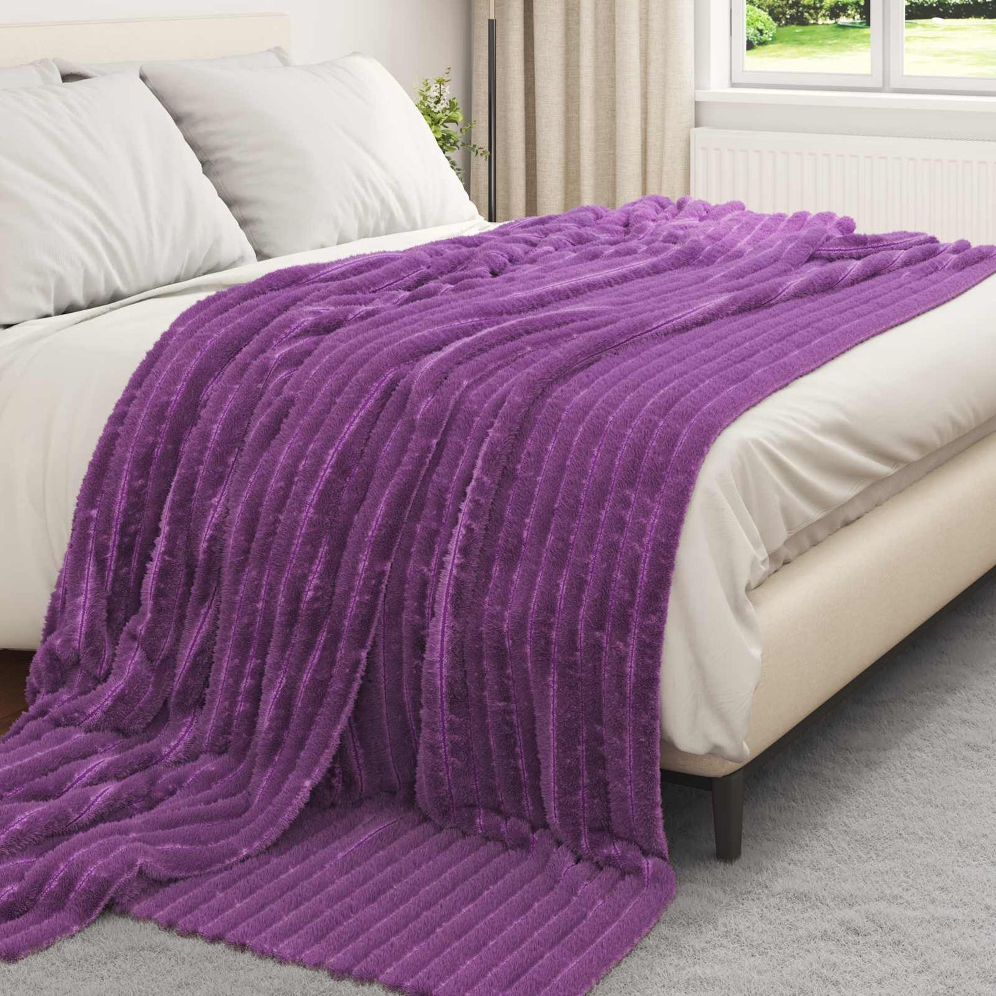 Plaids 6 pcs Lilas 270 x 240 cm Polaire