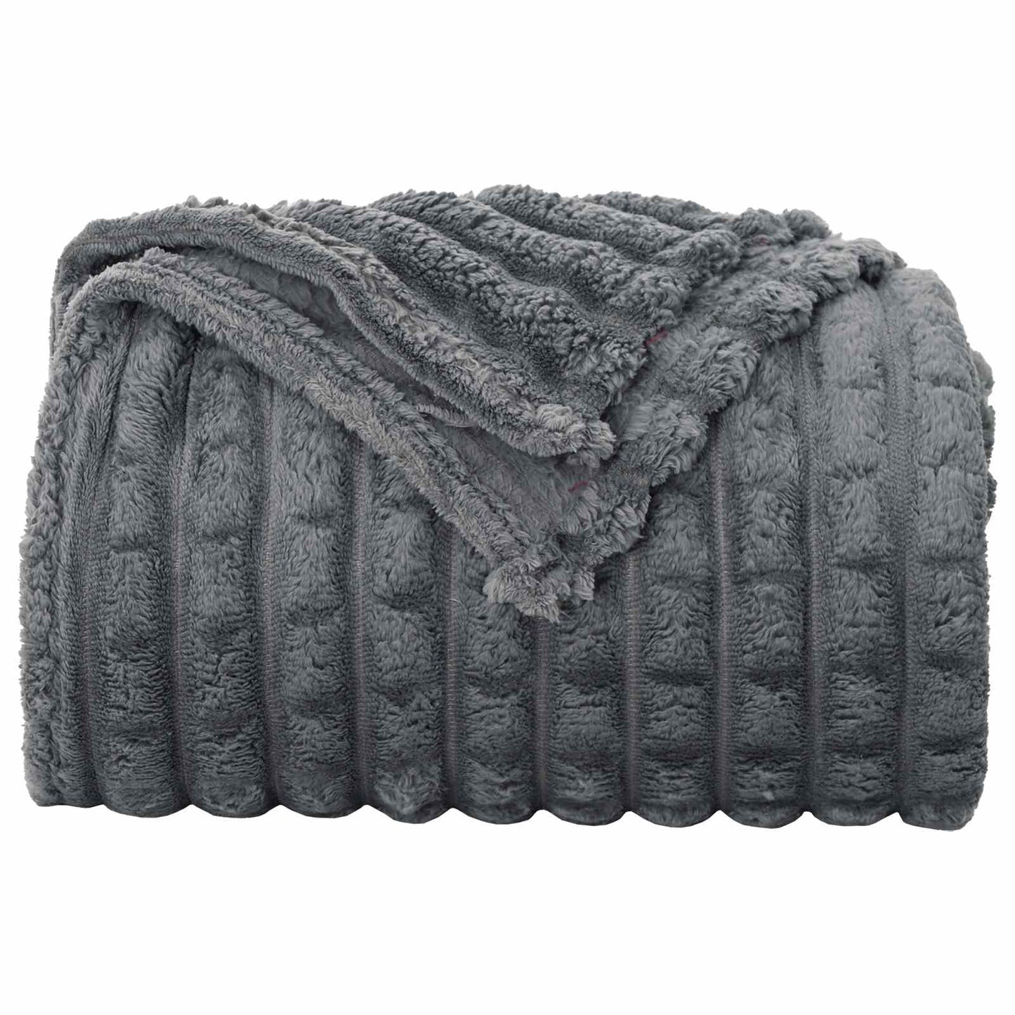 Throw blanket dark gray 150 x 130 cm fleece
