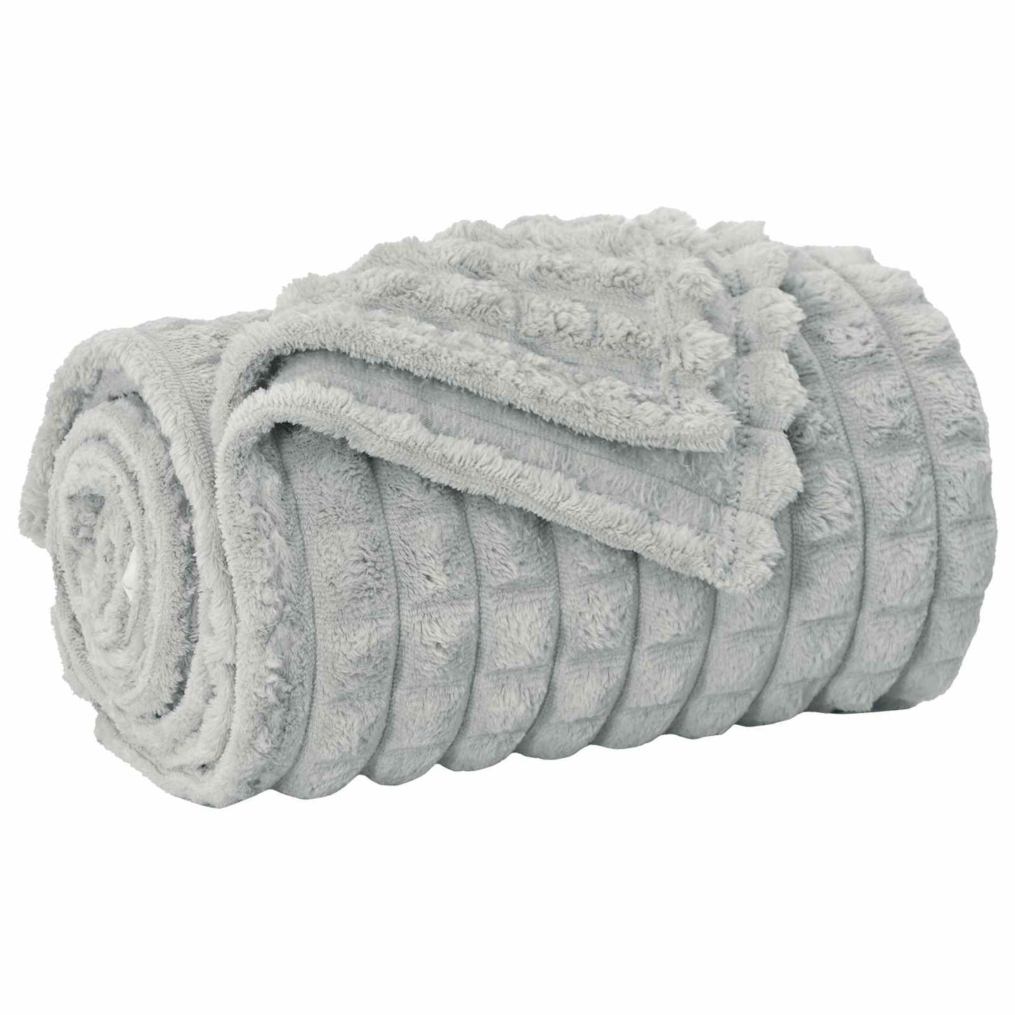 Grey Fleece Throw 240 x 220 cm
