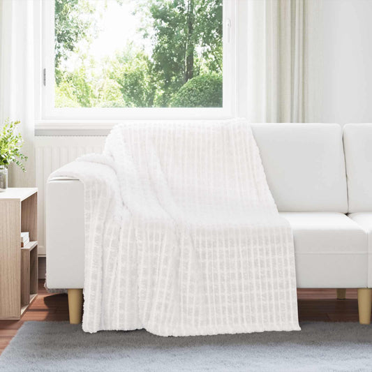 Überwurfdecke Weiß 200 x 150 cm Fleece