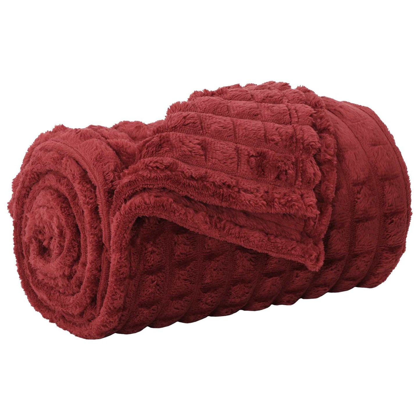 Throw Blanket Bordeaux Red 270 x 240 cm Fleece