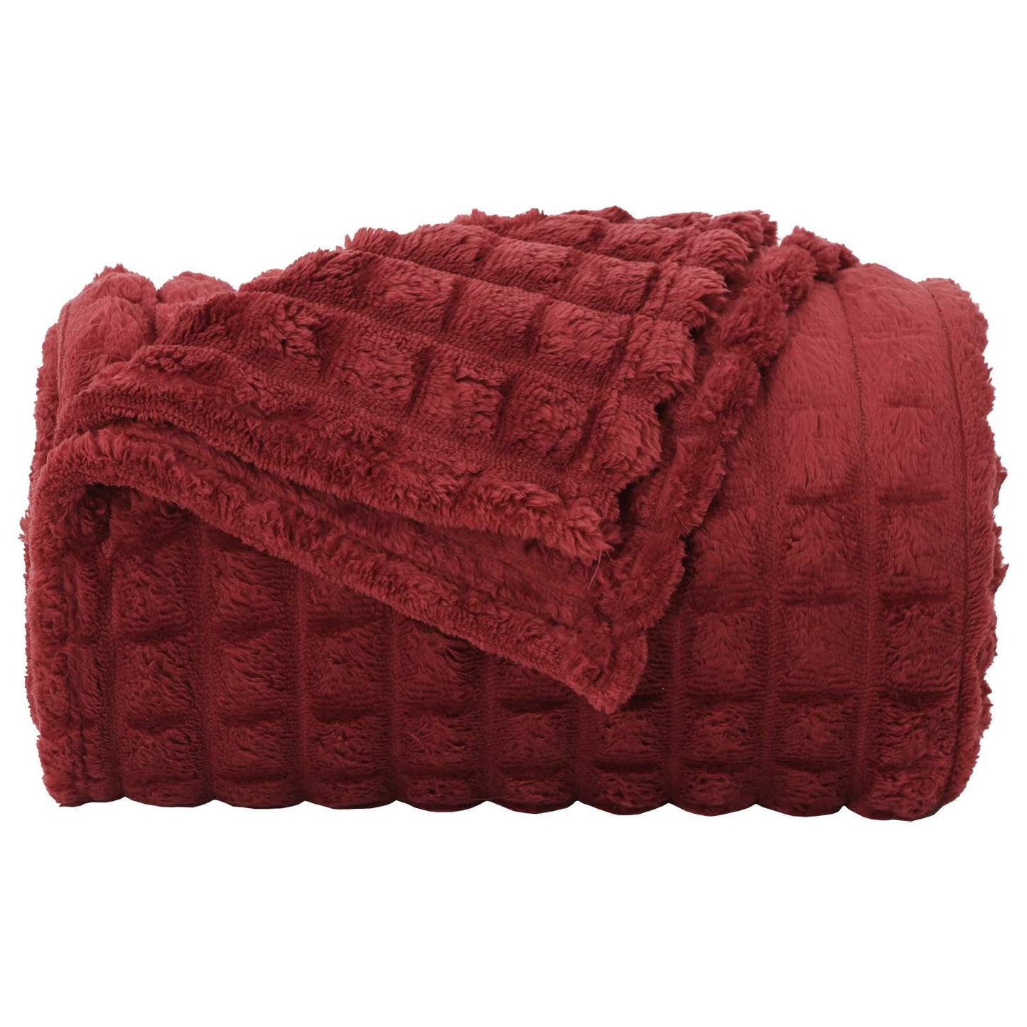 Throw Blanket Bordeaux Red 270 x 240 cm Fleece