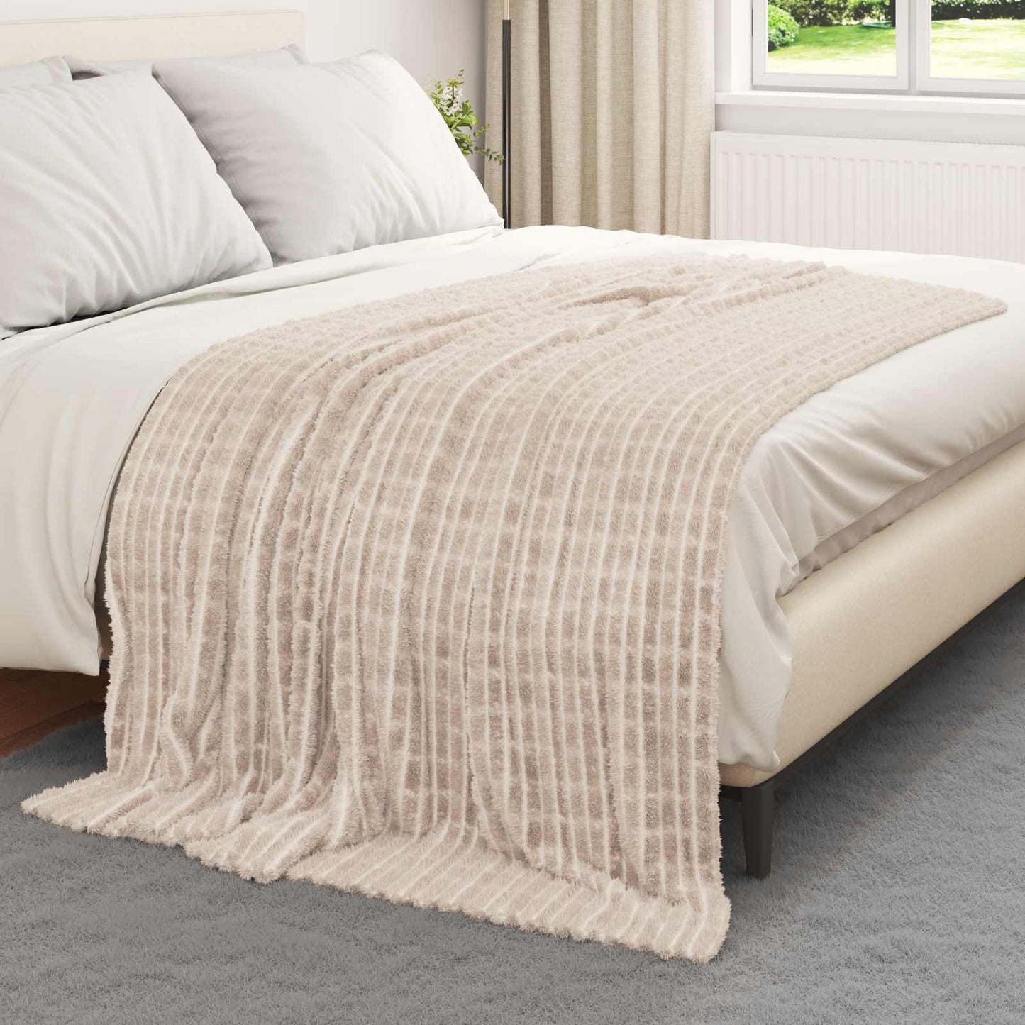 Couvertures polaires 6 pcs beige 200 x 150 cm