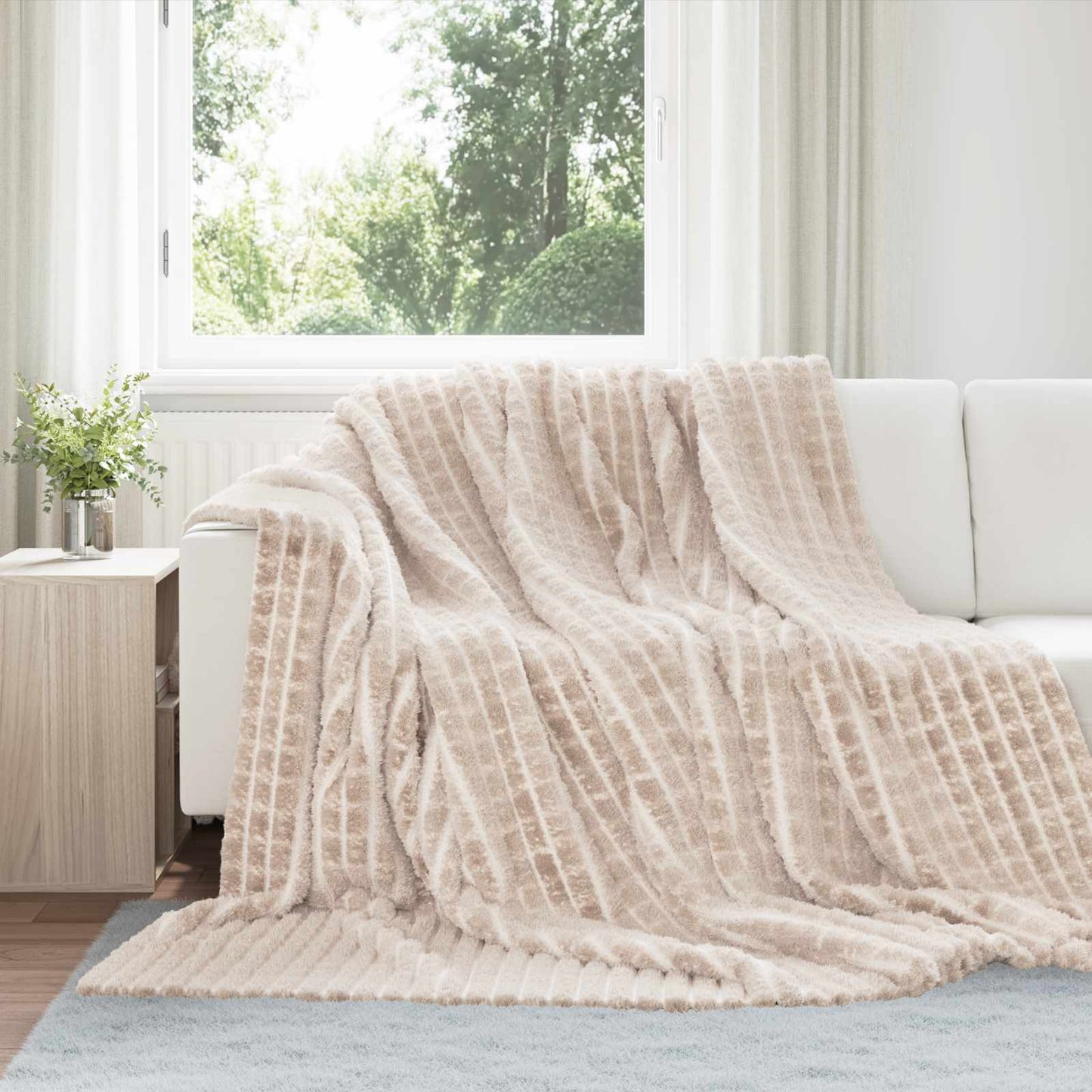 Wohndecken 6 pcs Beige 240 x 220 cm Fleece