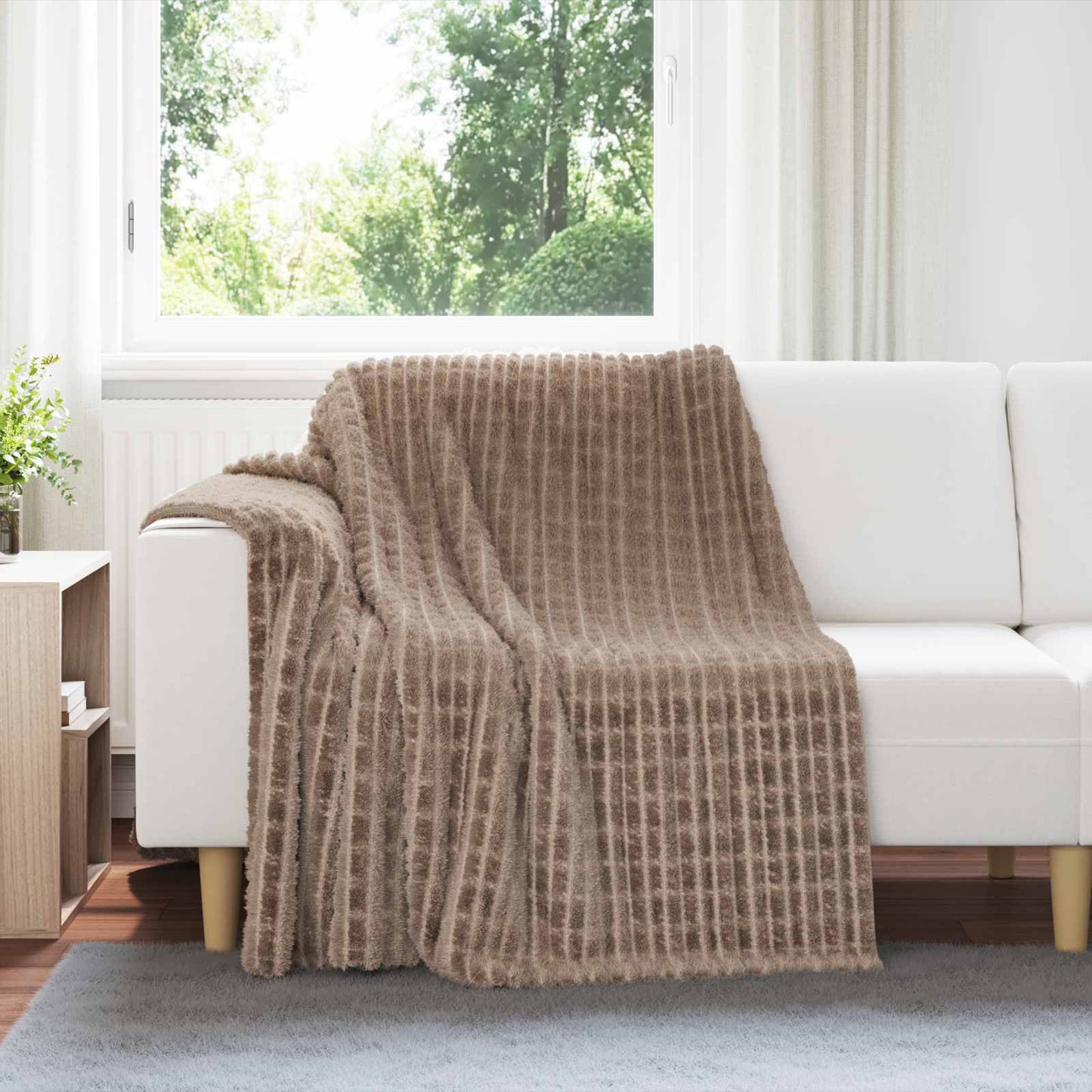 Plaids 6 pcs chameau 200 x 150 cm polaire