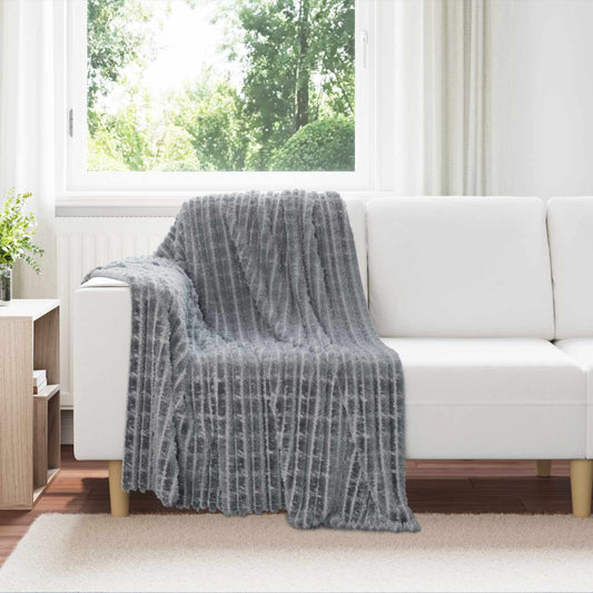 Wohndecken 6 pcs Dunkelgrau 150 x 130 cm Fleece