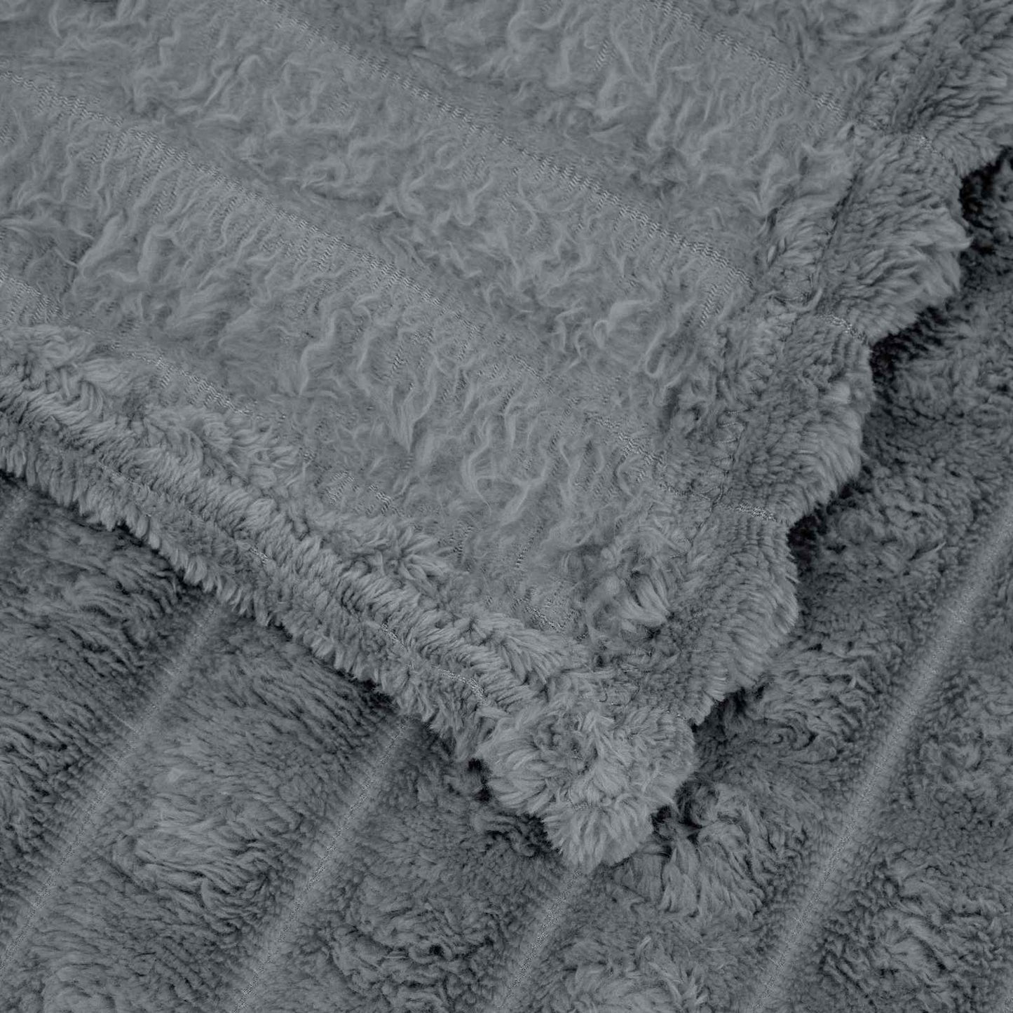 Wohndecken 6 pcs Dunkelgrau 270 x 240 cm Fleece