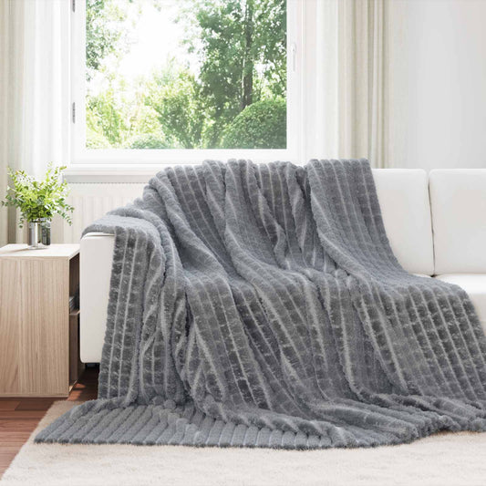 Wohndecken 6 pcs Dunkelgrau 270 x 240 cm Fleece