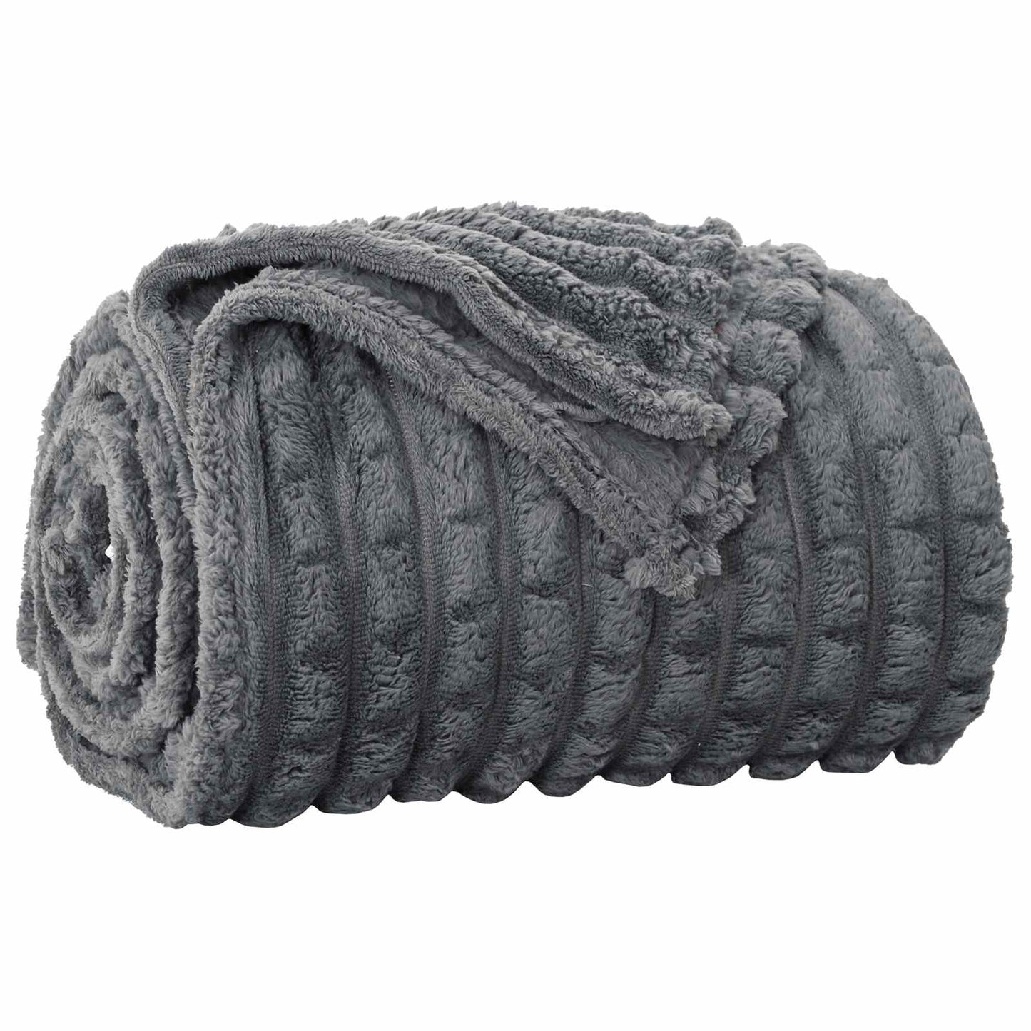 Wohndecken 6 pcs Dunkelgrau 270 x 240 cm Fleece