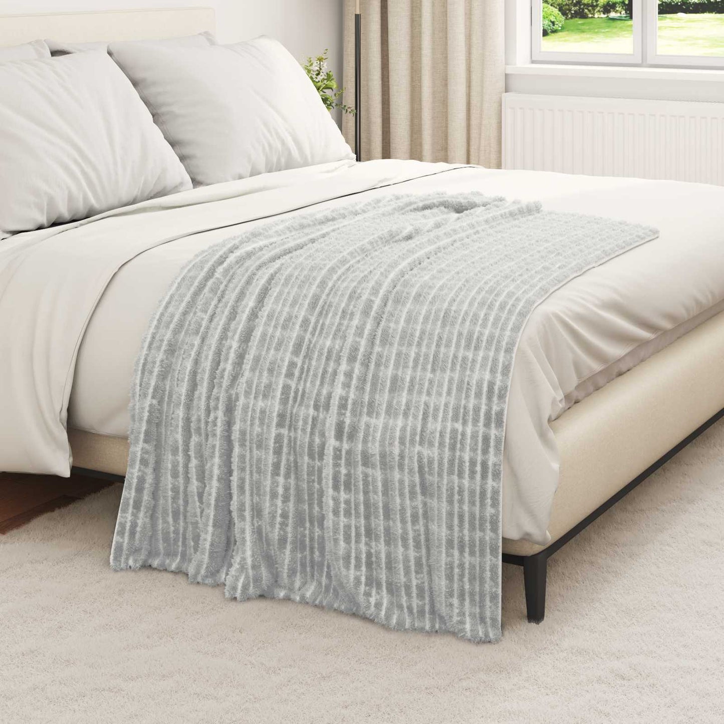 Couvertures 6 pcs Gris 150 x 130 cm Polaire