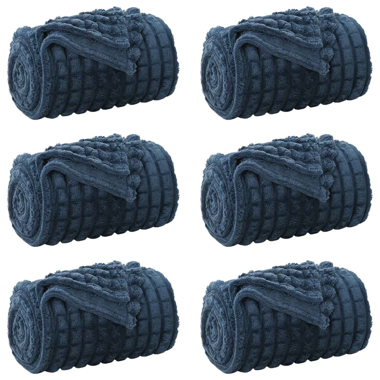 Wohndecken 6 pcs Marineblau 270 x 240 cm Fleece