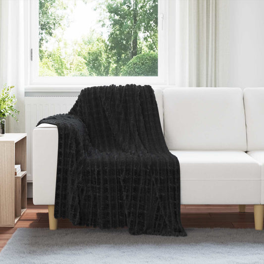 Wohndecken 6 pcs Schwarz 150 x 130 cm Fleece