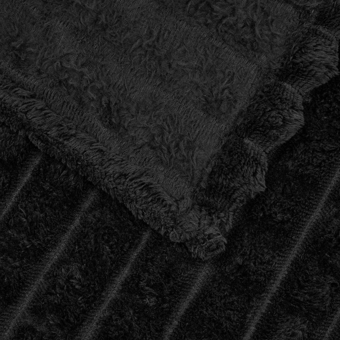 Wohndecken 6 pcs Schwarz 200 x 150 cm Fleece