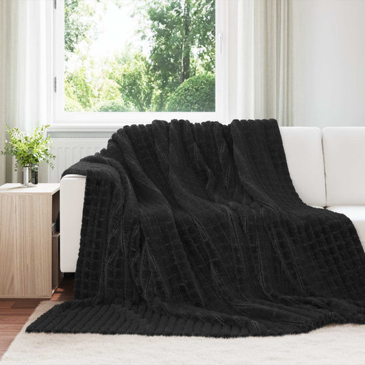 Wohndecken 6 pcs Schwarz 240 x 220 cm Fleece