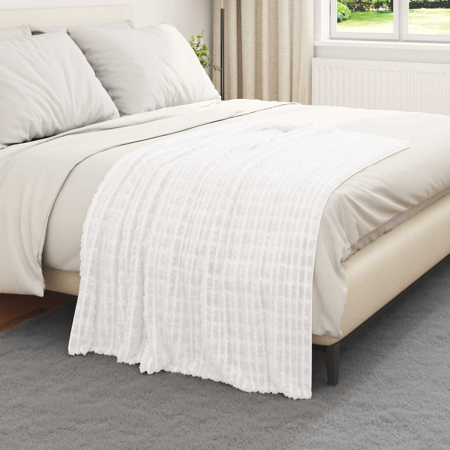 Wohndecken 6 pcs Weiß 150 x 130 cm Fleece