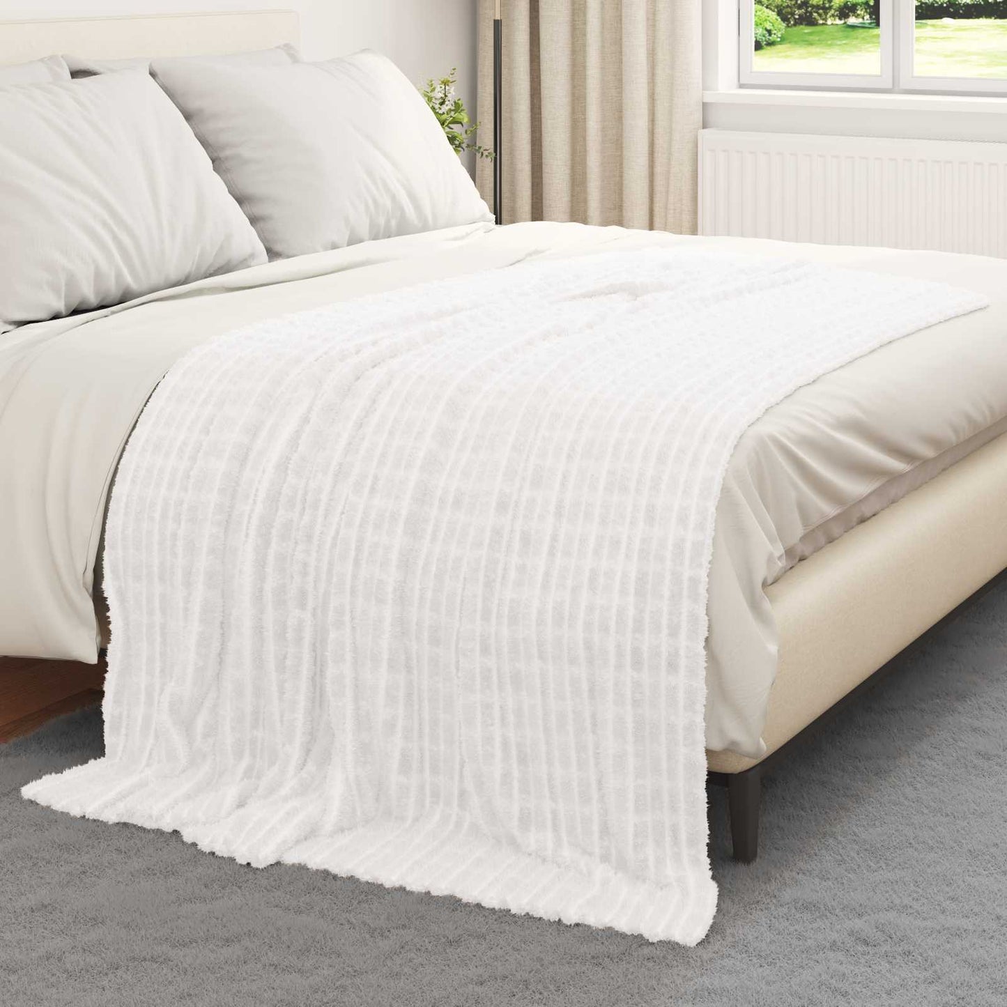 Wohndecken 6 pcs Weiß 200 x 150 cm Fleece