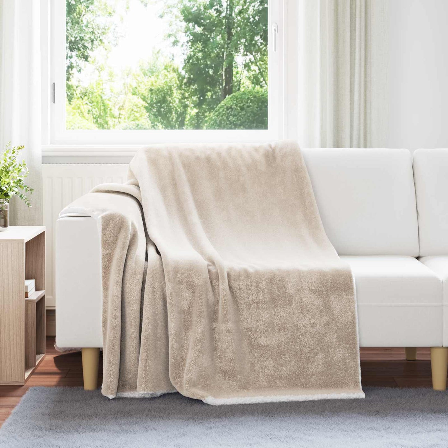 Jeté de lit Beige 150 x 200 cm Polaire