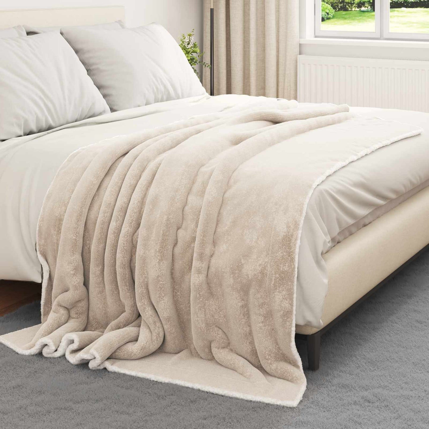 Jeté de lit Beige 150 x 200 cm Polaire