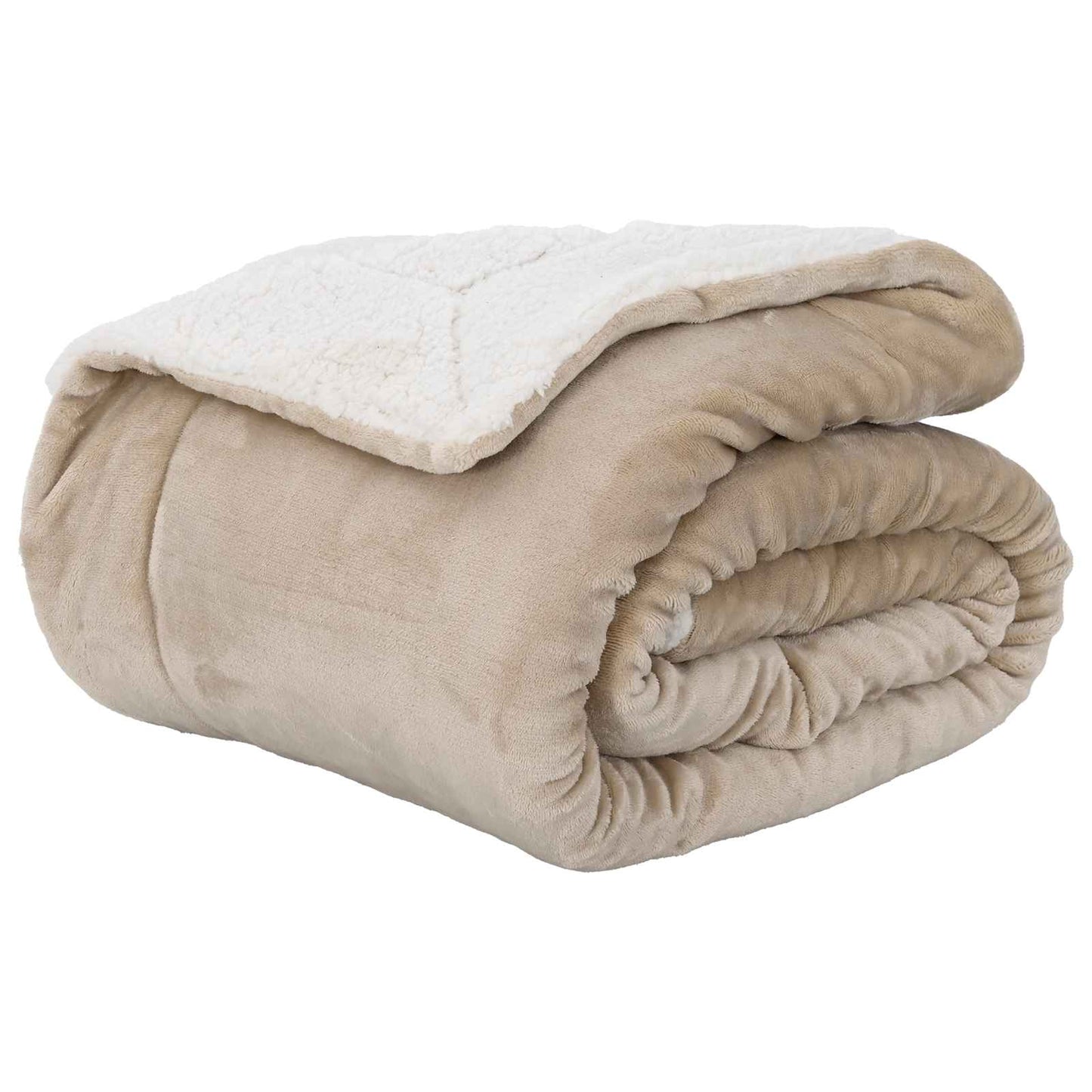 Jeté de lit polaire beige 240 x 270 cm