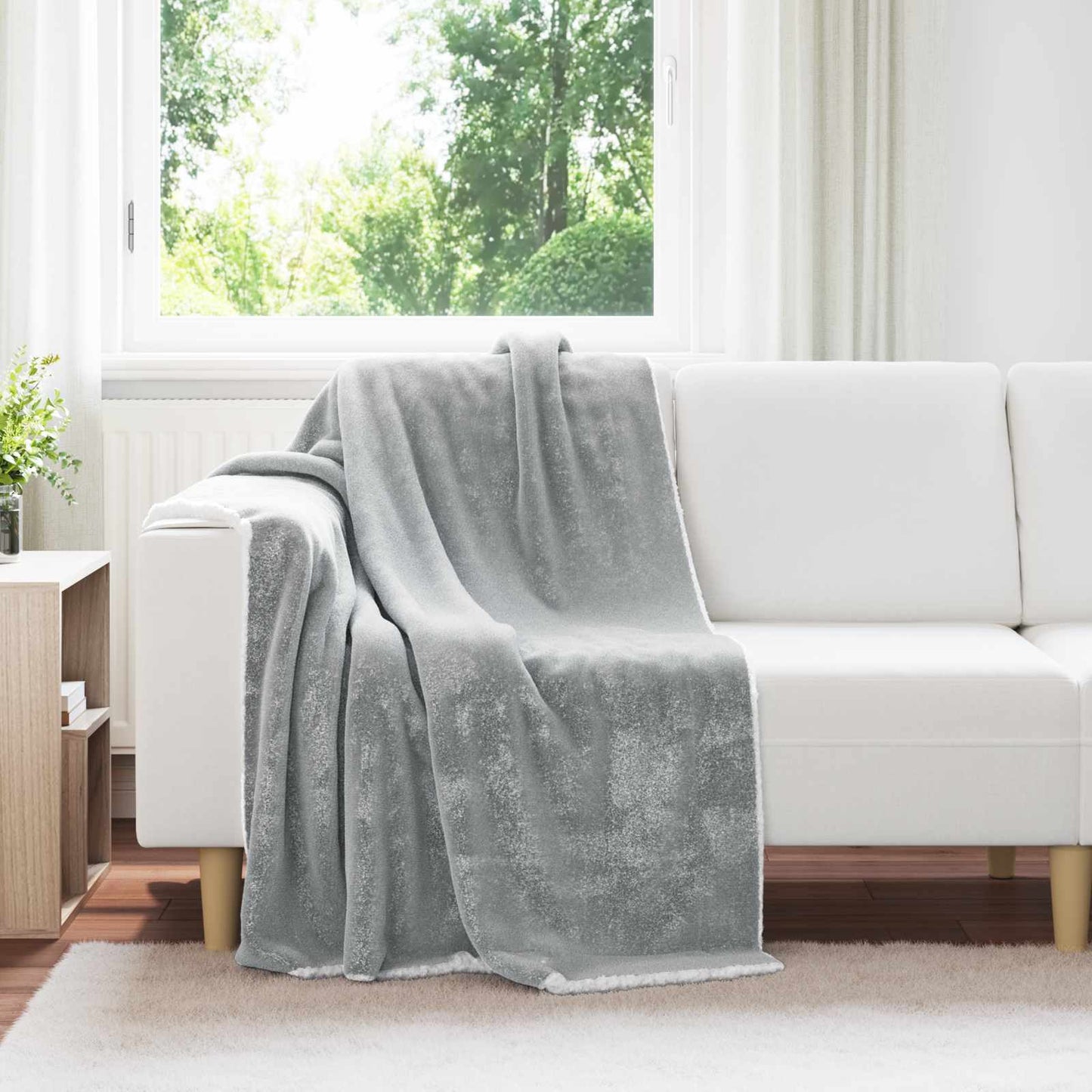 Plaid Gris 130 x 150 cm Polaire