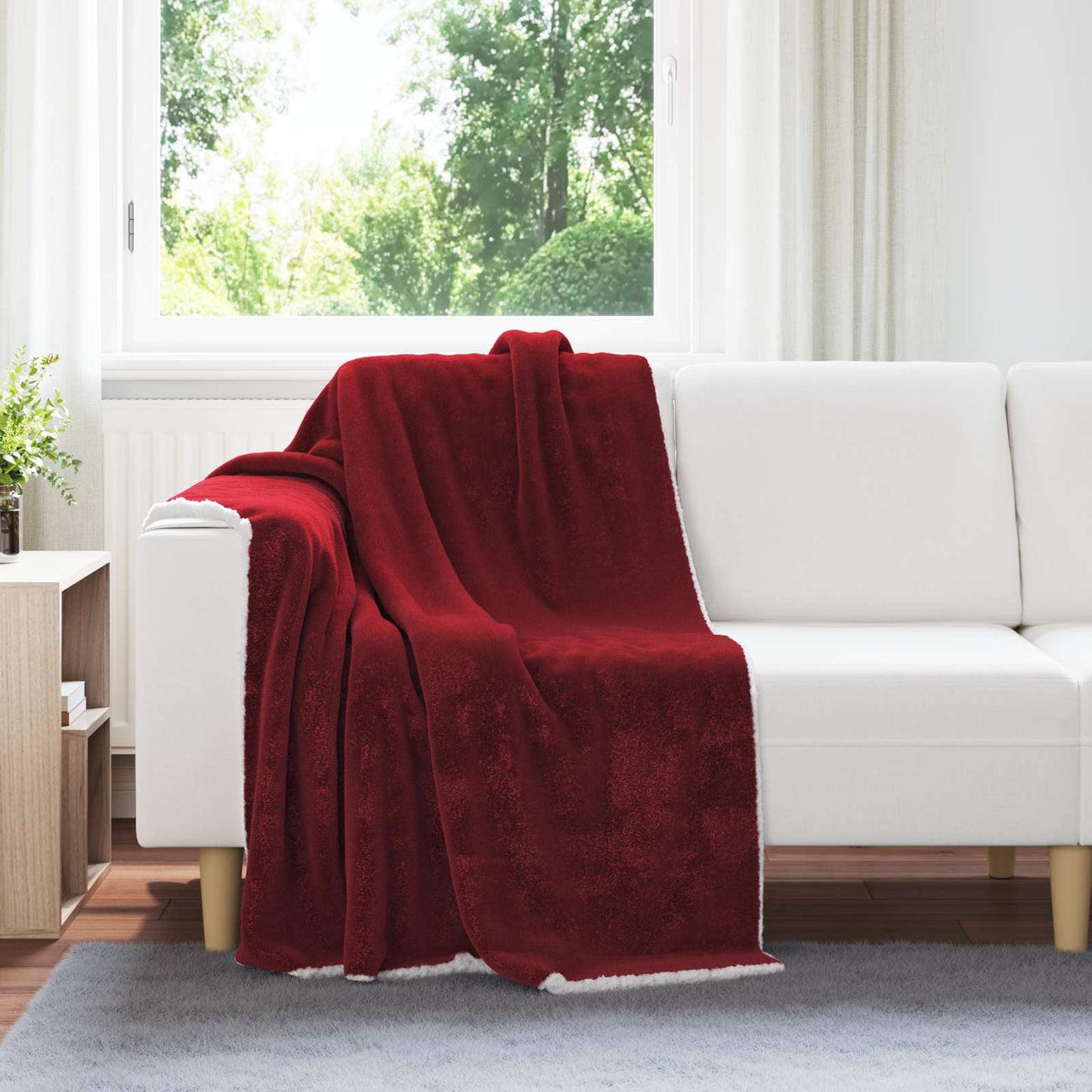 Throw Blanket Bordeaux 130 x 150 cm Fleece