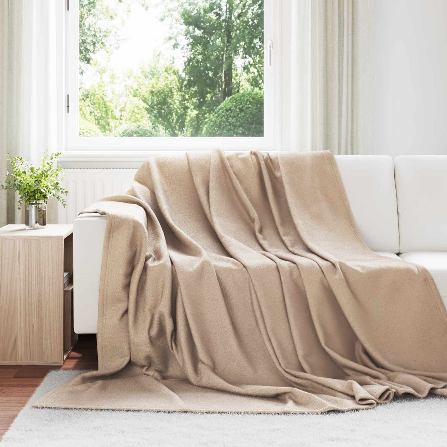 Überwurfdecke Kamel 270 x 240 cm Fleece