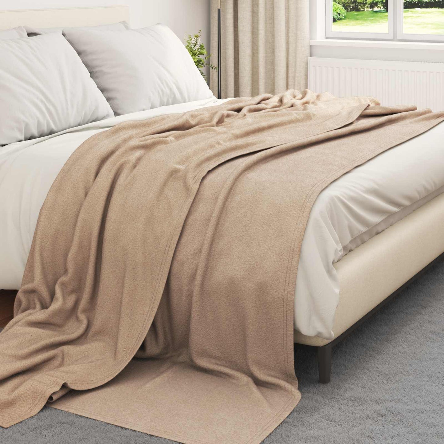 Überwurfdecke Kamel 270 x 240 cm Fleece