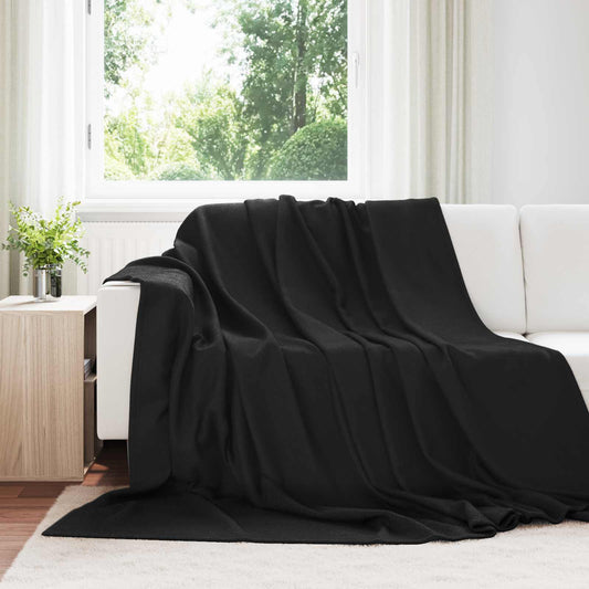 Überwurfdecke Schwarz 240 x 220 cm Fleece