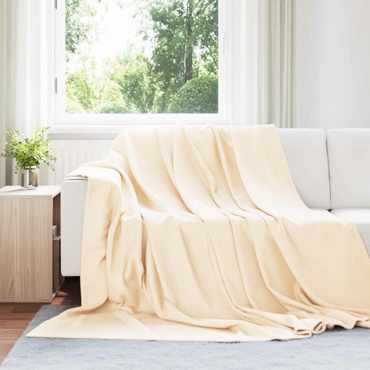 Überwurfdecke Creme 240 x 220 cm Fleece