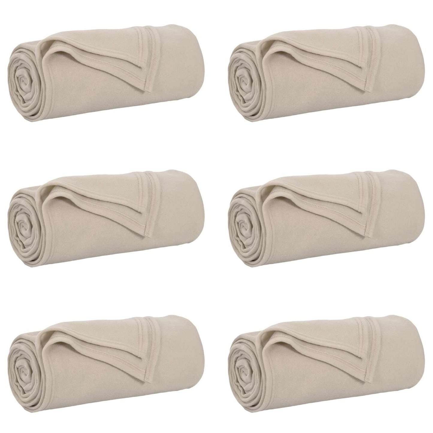 Plaids polaires 6 pcs beige 200 x 150 cm