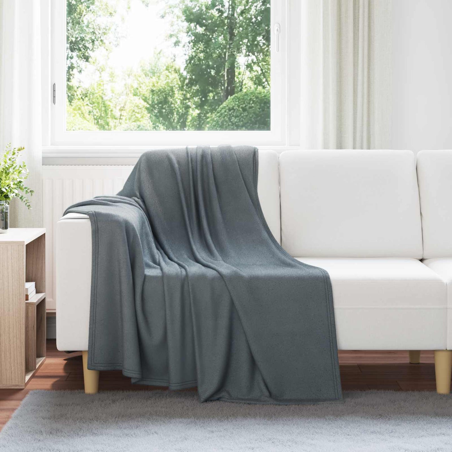 Wohndecken 6 pcs Dunkelgrau 170 x 130 cm Fleece