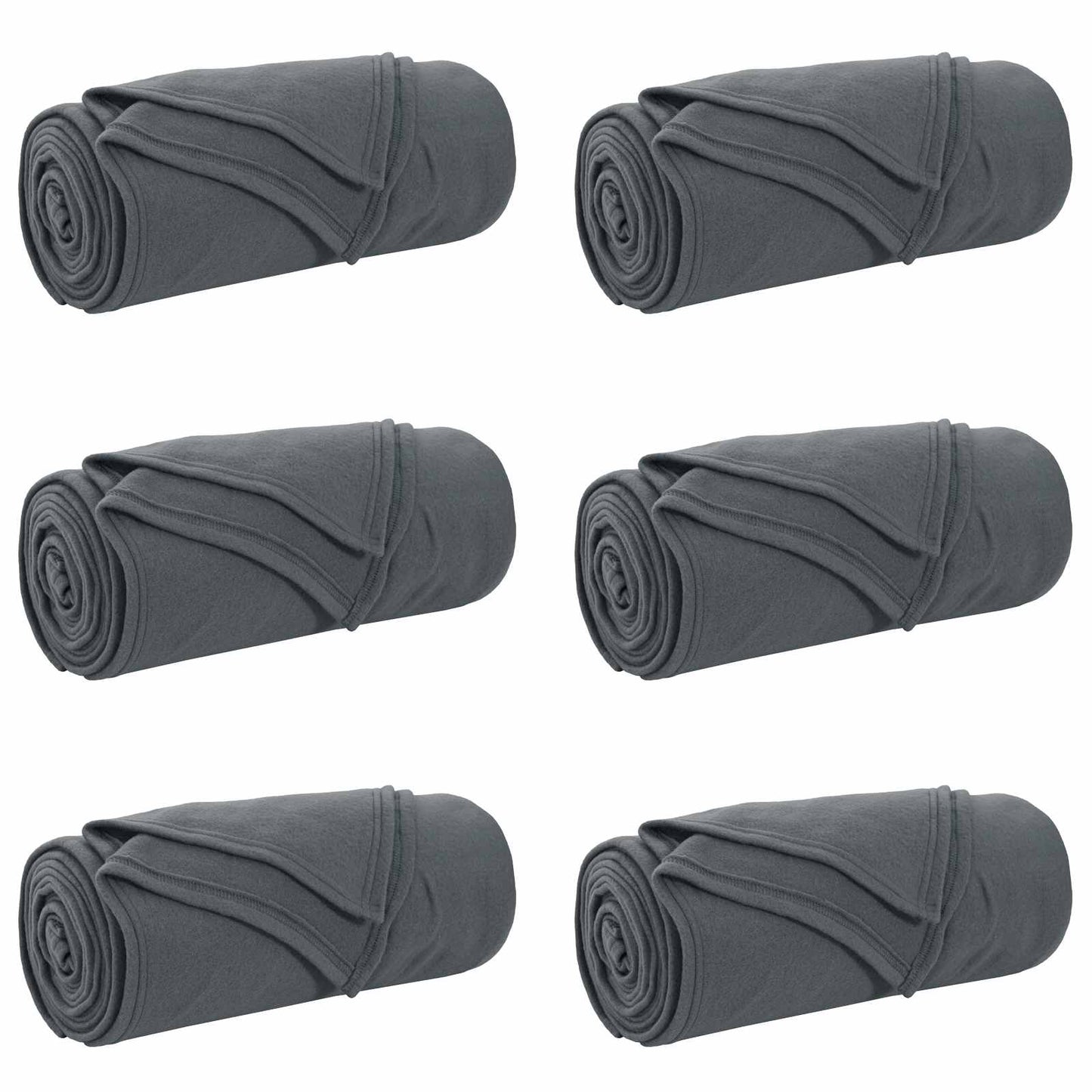 Wohndecken 6 pcs Dunkelgrau 170 x 130 cm Fleece