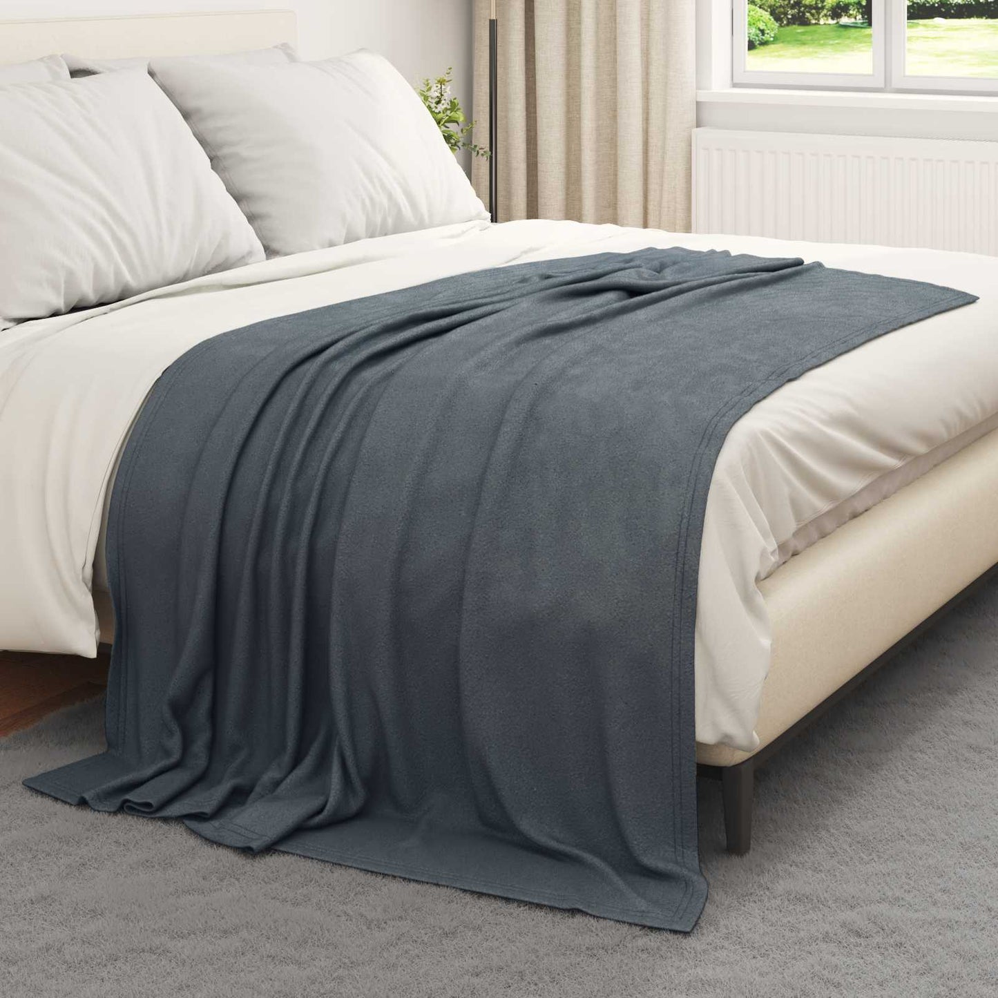 Plaids polaires 6 pcs Gris foncé 200 x 150 cm