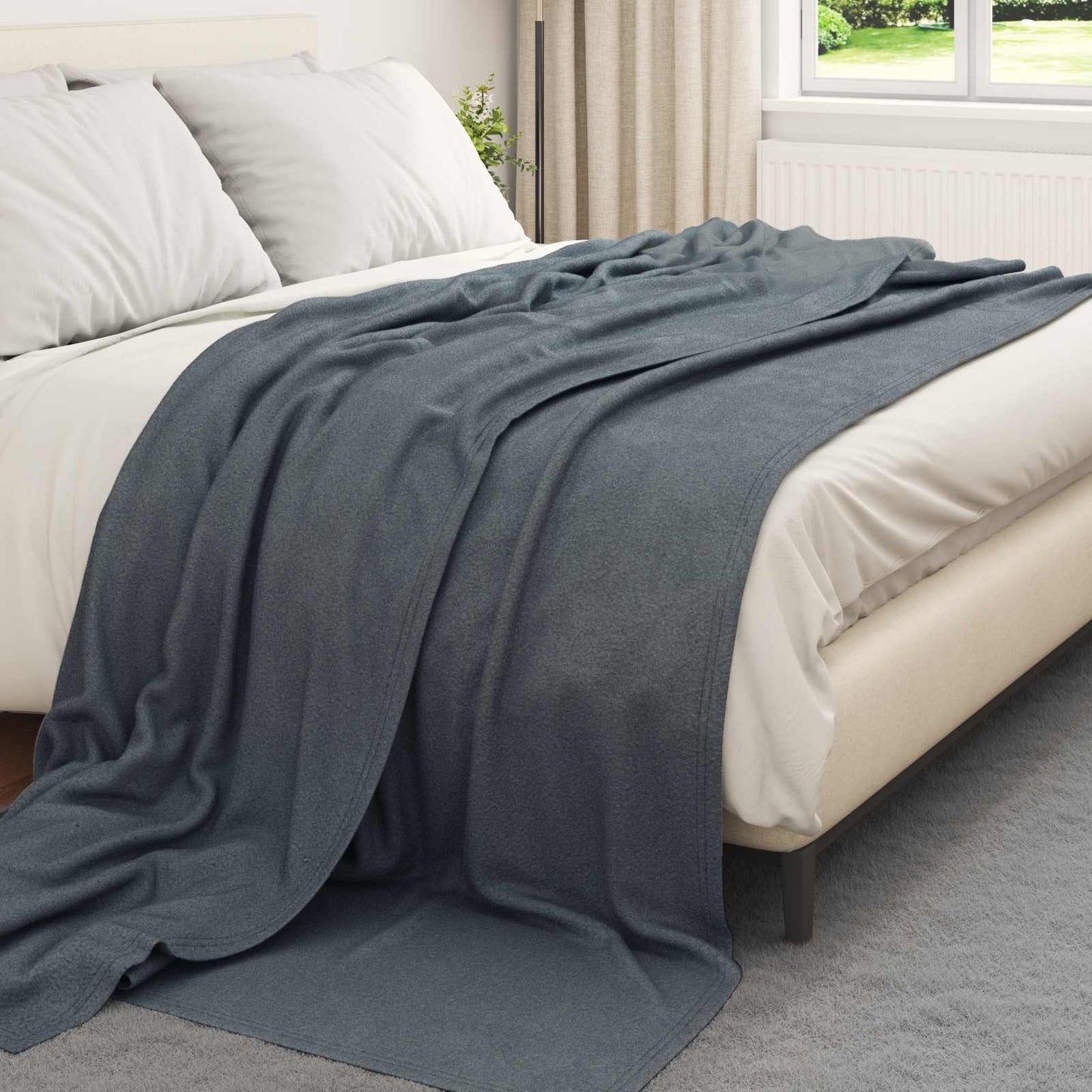 Wohndecken 6 pcs Dunkelgrau 270 x 240 cm Fleece