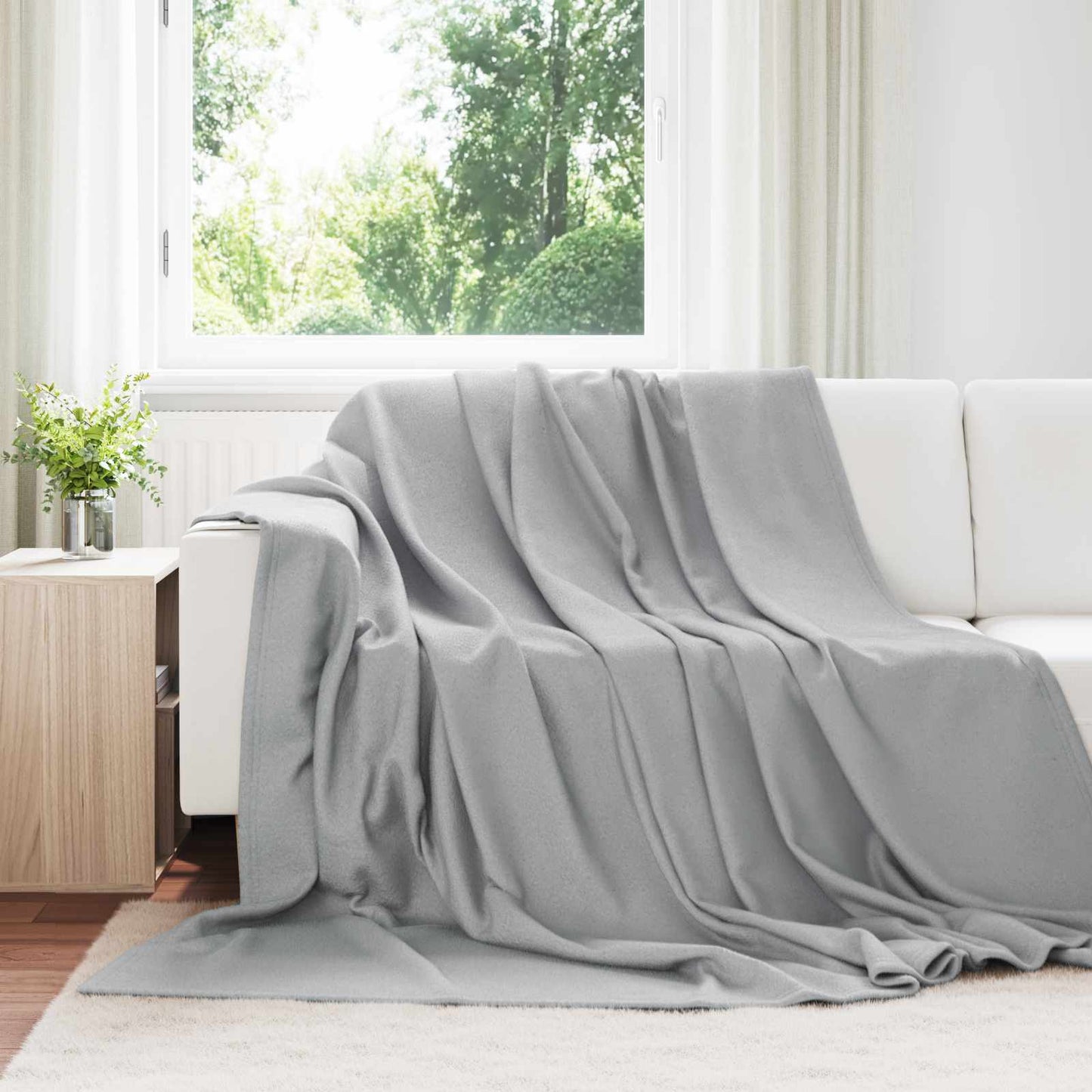 Couvertures 6 pcs Gris 270 x 240 cm Polaire