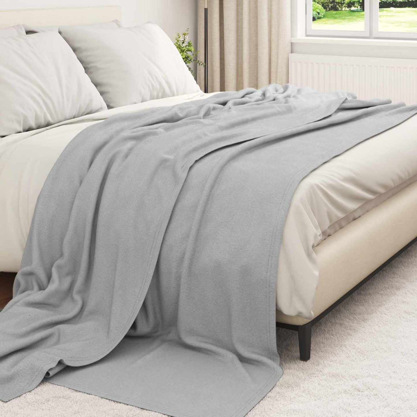 Couvertures 6 pcs Gris 270 x 240 cm Polaire