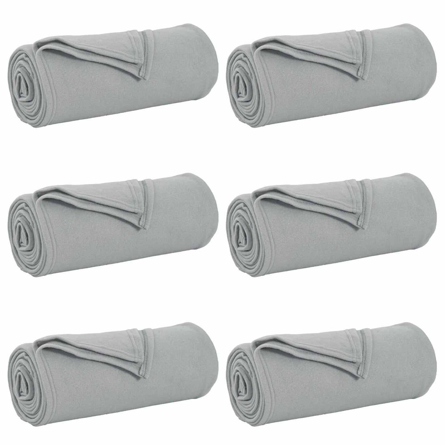 Couvertures 6 pcs Gris 270 x 240 cm Polaire