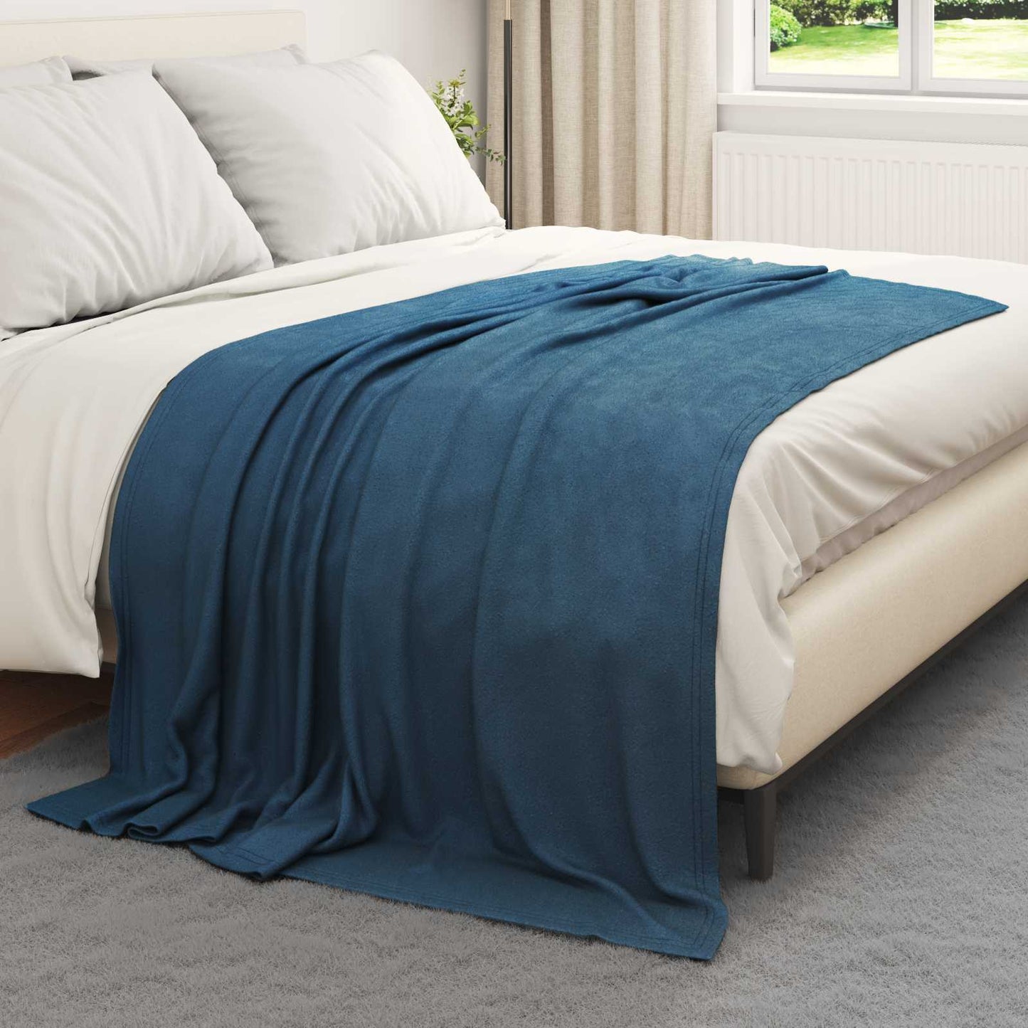 Wohndecken 6 pcs Marineblau 200 x 150 cm Fleece