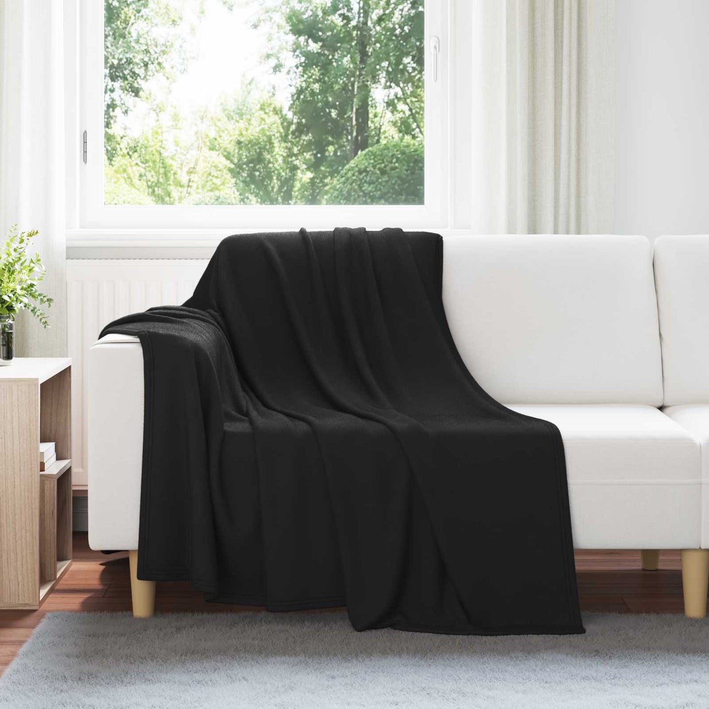 Couvertures 6 pcs Noir 200 x 150 cm Polaire