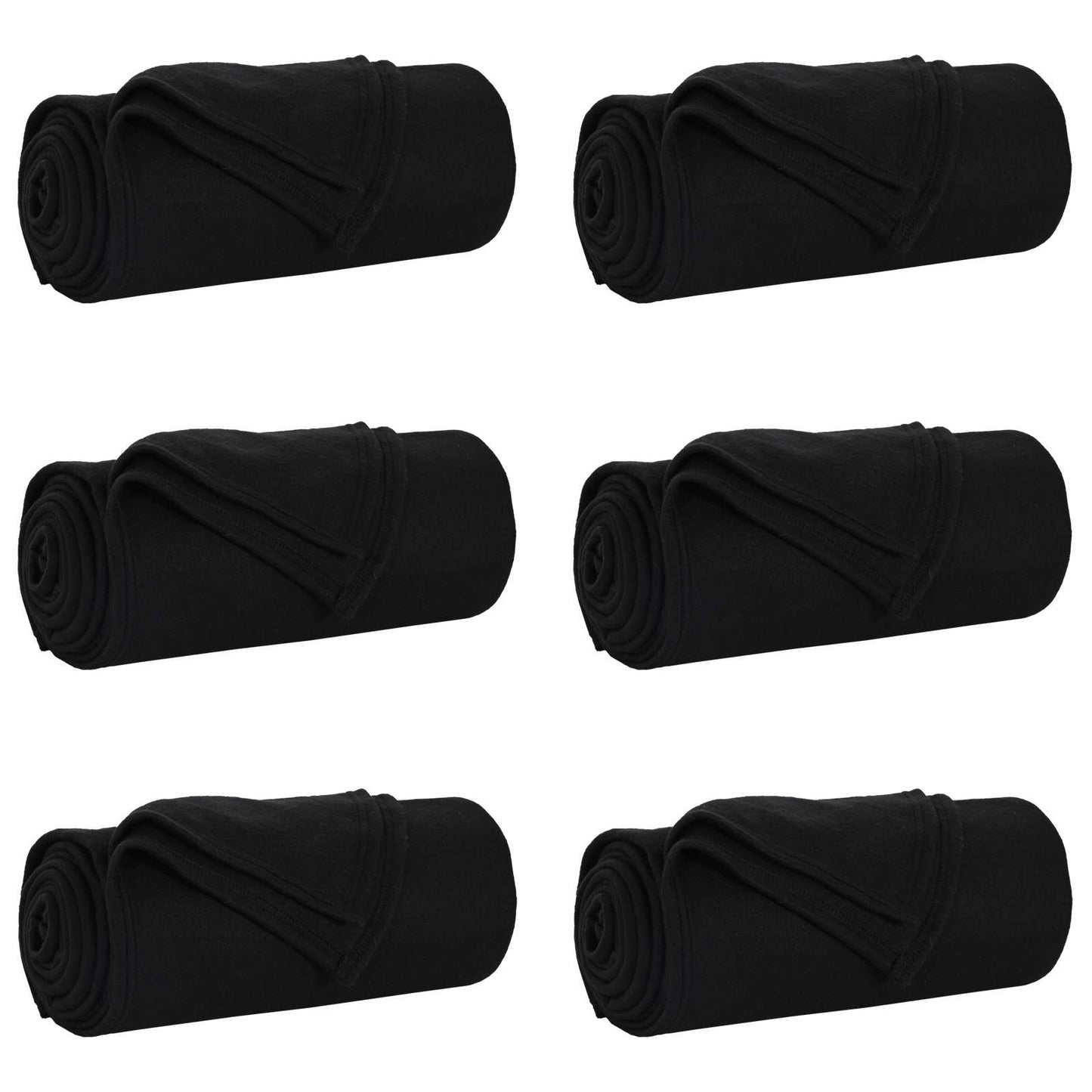 Wohndecken 6 pcs Schwarz 240 x 220 cm Fleece