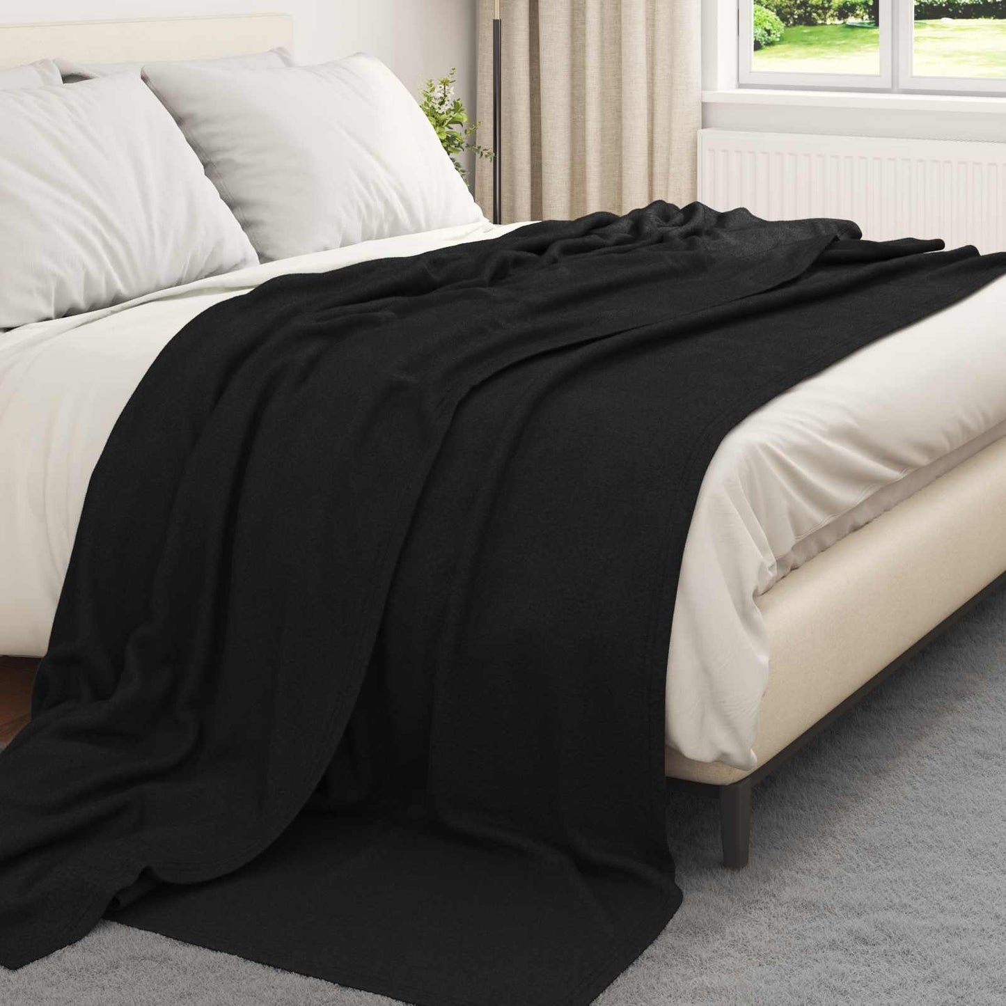 Wohndecken 6 pcs Schwarz 270 x 240 cm Fleece