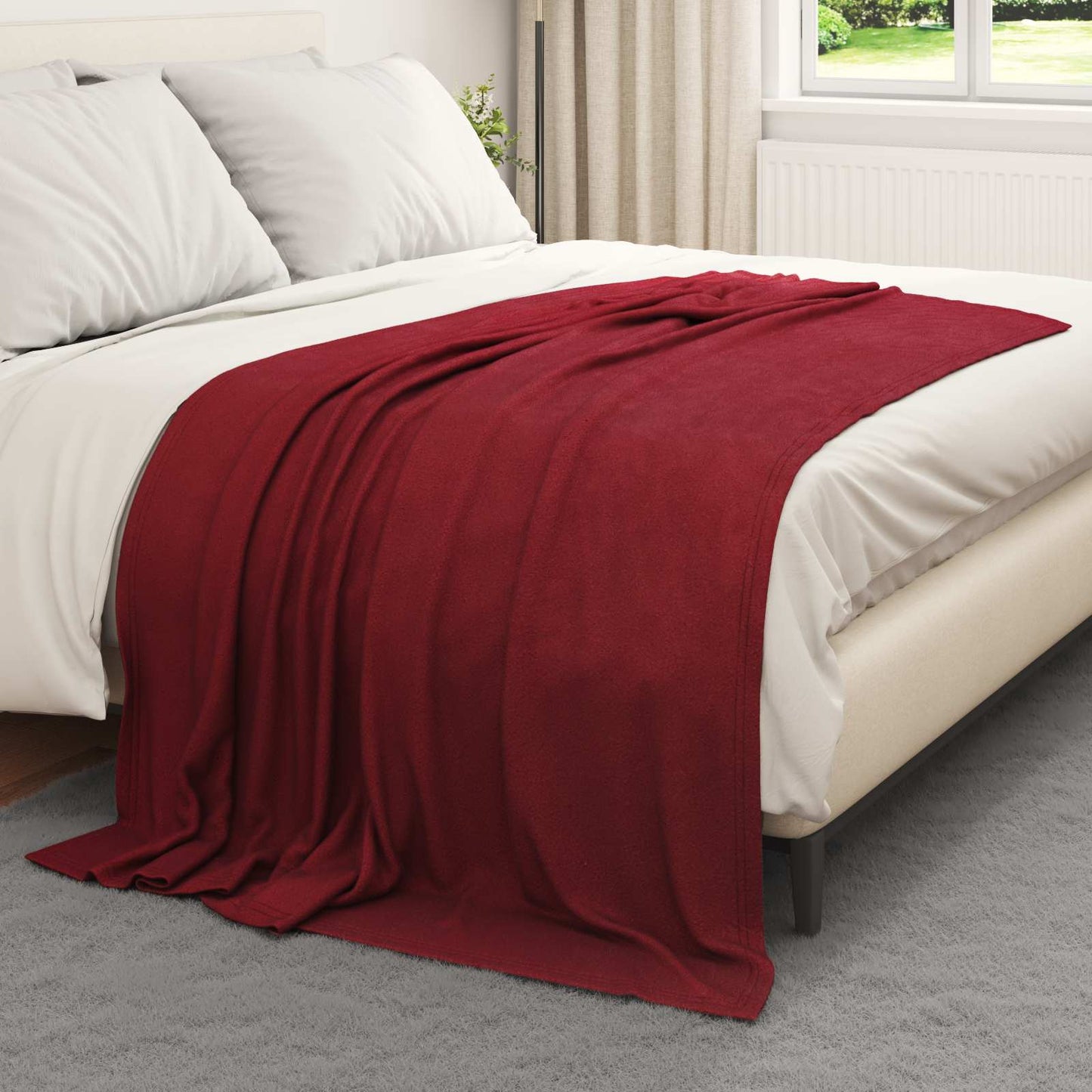 Wohndecken 6 pcs Bordeauxrot 200 x 150 cm Fleece