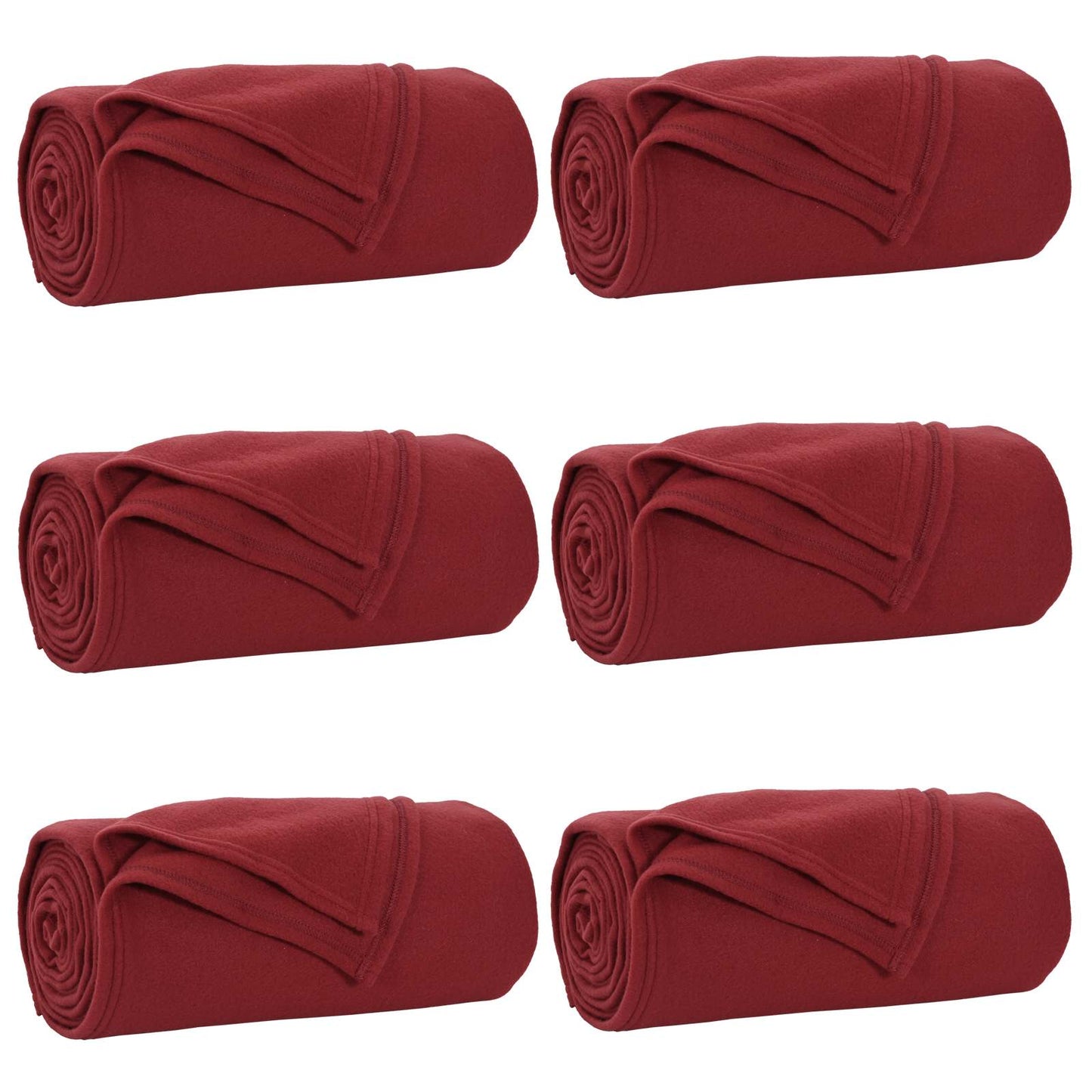 Wohndecken 6 pcs Bordeauxrot 200 x 150 cm Fleece