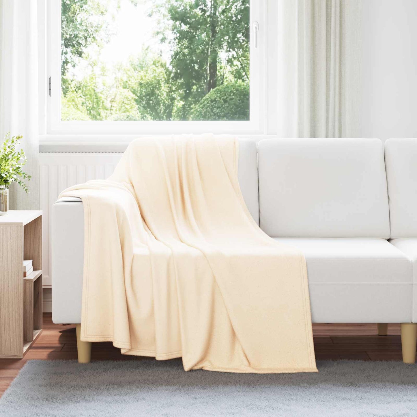 Jetés de canapé 6 pcs Crème 170 x 130 cm Polaire