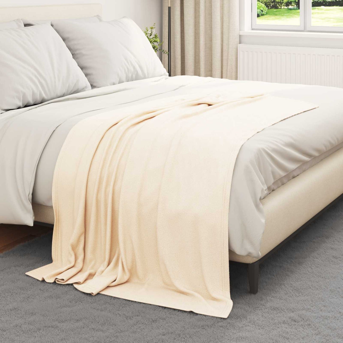Jetés de canapé 6 pcs Crème 170 x 130 cm Polaire