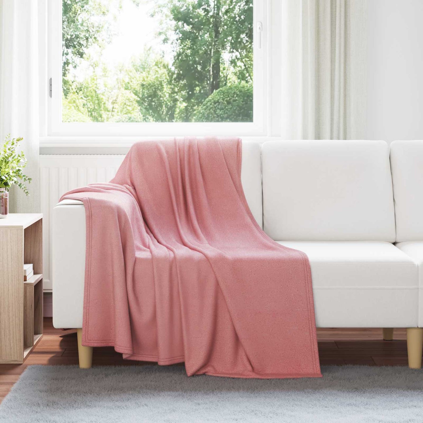 Jetés de canapé 6 pièces Rose 170 x 130 cm Polaire