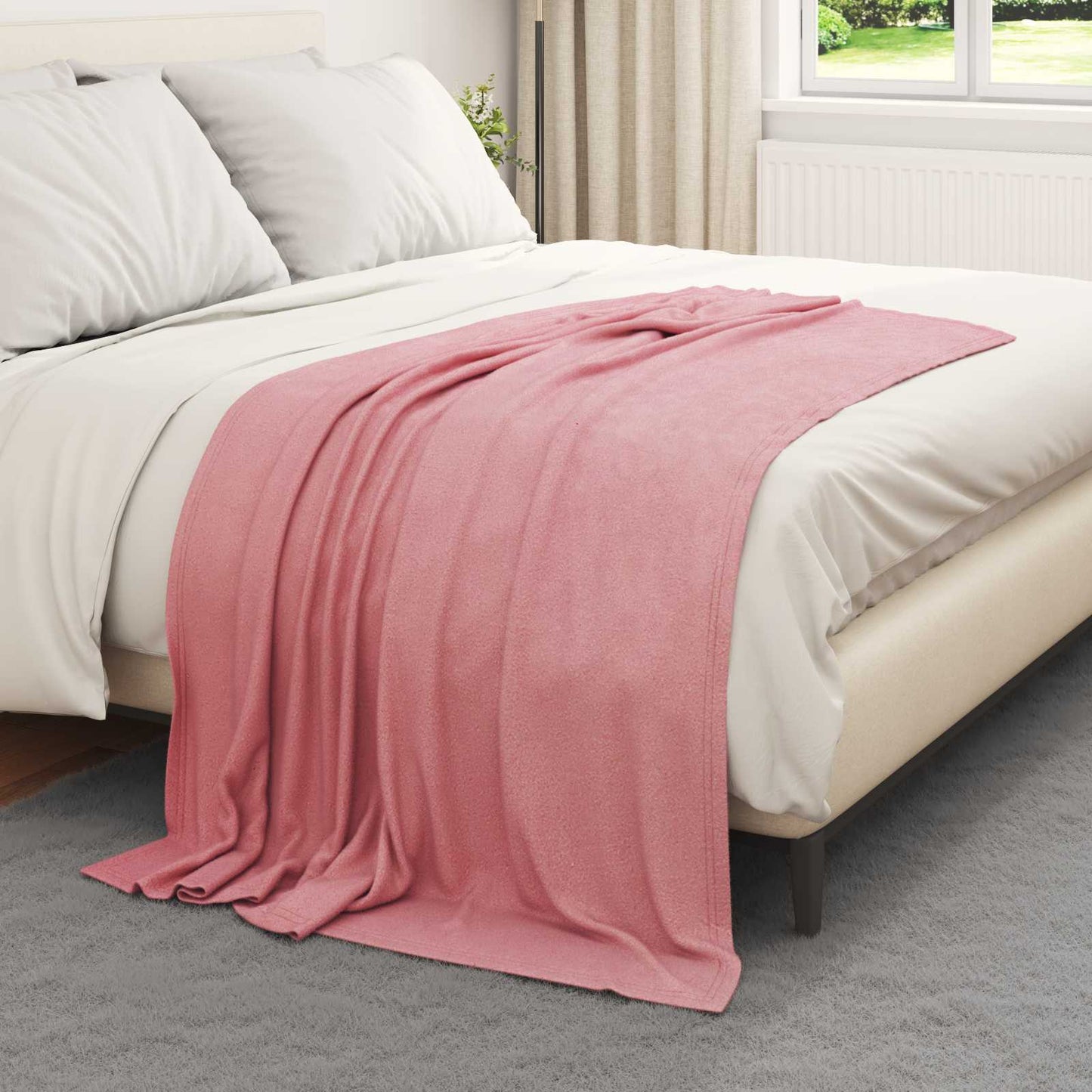 Jetés de canapé 6 pièces Rose 170 x 130 cm Polaire