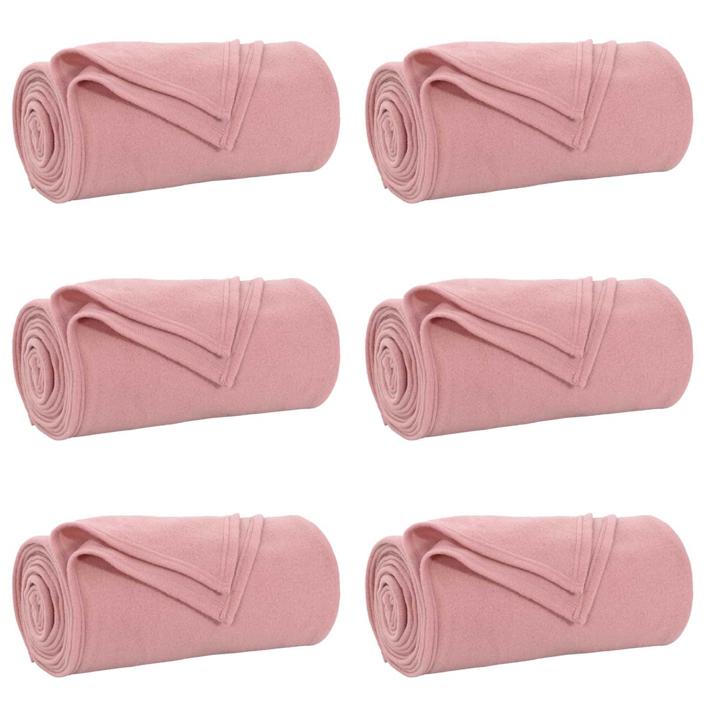 Jetés de canapé 6 pièces Rose 170 x 130 cm Polaire